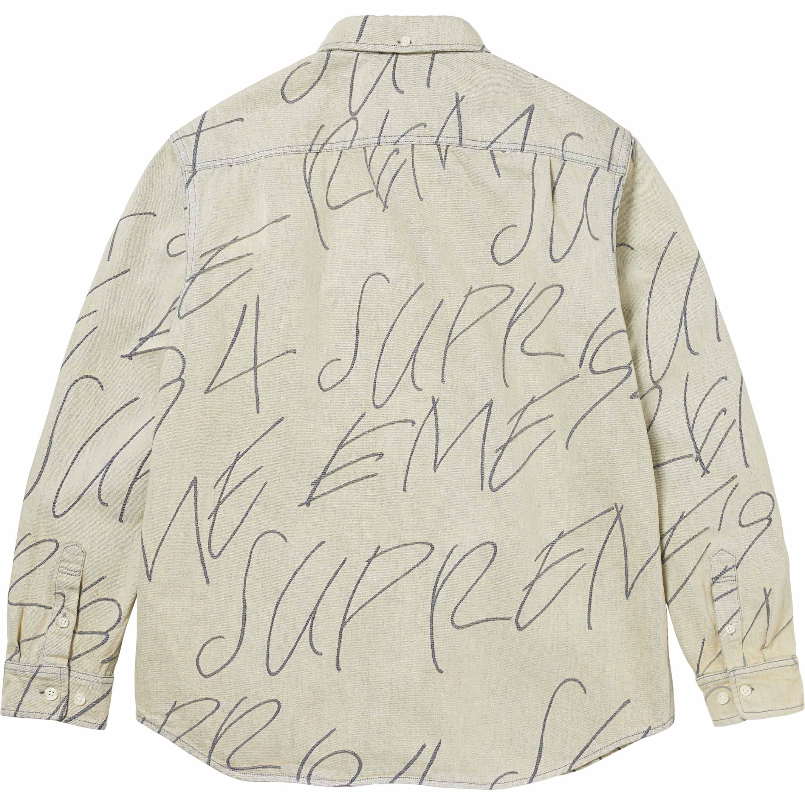 Handwriting Jacquard Denim Shirt view 7